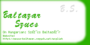 baltazar szucs business card